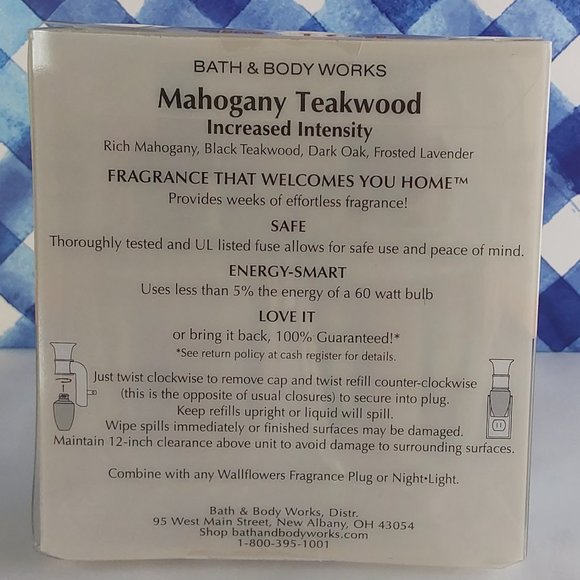 BATH & BODY WORKS 'MAHOGANY TEAKWOOD' WALLFLOWERS PLUG-IN REFILLS 2-PACK - Picture 10 of 16